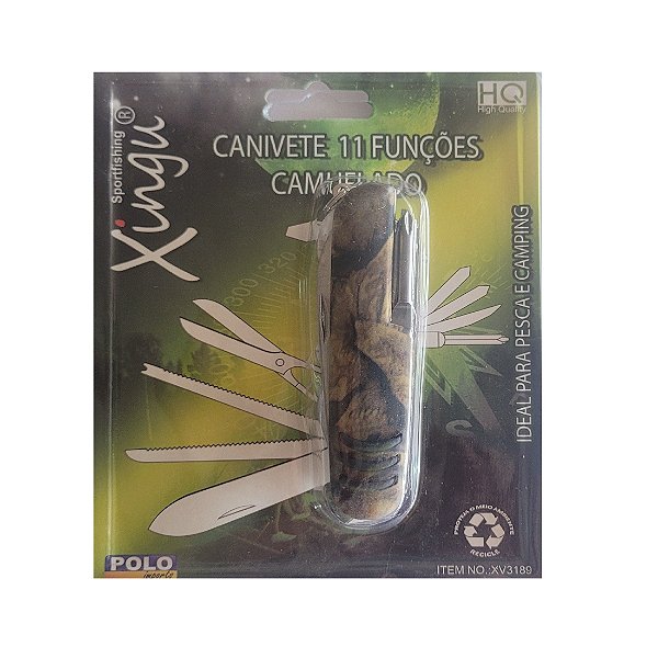 Canivete para Pesca Xingu 11 Funções Camuflado (XV3189) - Polo