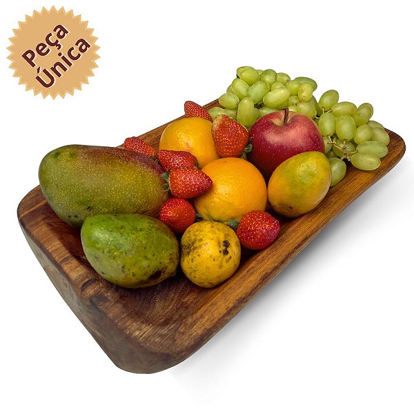 Gamela / Fruteira Artesanal Rústica de Madeira
