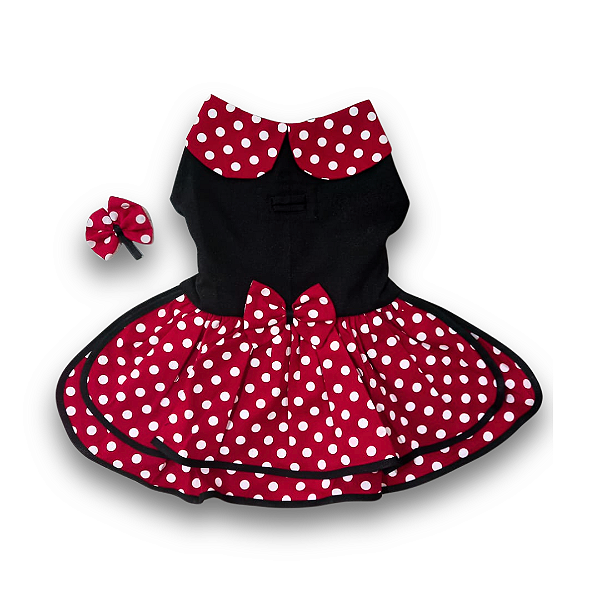 Vestido Preto Saia Poá