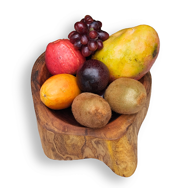 Gamela / Fruteira Artesanal Rústica de Madeira