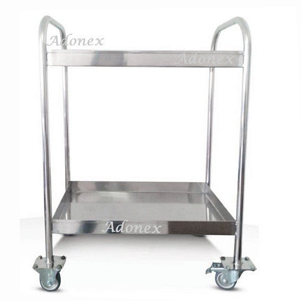 Carrinho para Laboratório em Aço Inox AISI 304 com 2 Bandejas