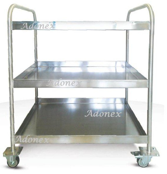 Carrinho para Laboratório em Aço Inox AISI 304 com 3 Bandejas