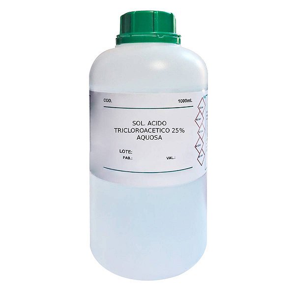 Solução de Ácido Tricloroacético 25% Aquosa 1000mL Para Aplicações Laboratoriais