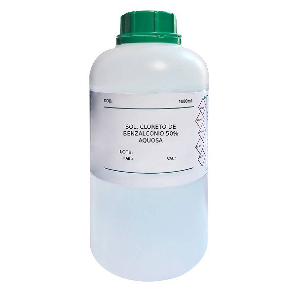 Solução Cloreto de Benzalcônio 50% Aquosa 1000mL Para Laboratório