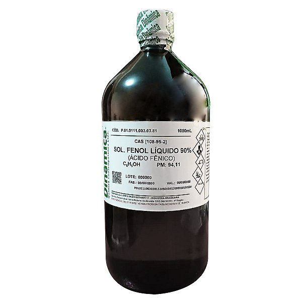 Solução Fenol Líquido 90% Aquosa 1000mL Para Laboratório