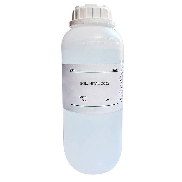 Solução Nital 20% 1000mL Para Laboratório