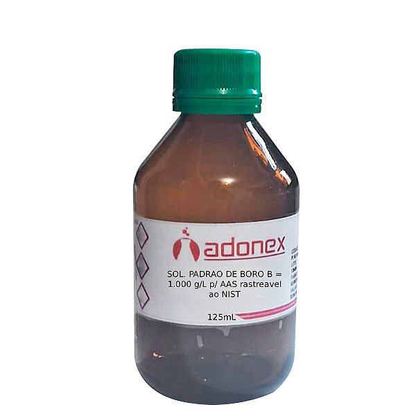 Solução Padrão de Boro B 1.000 g/L para AAS Rastreável ao NIST 125mL