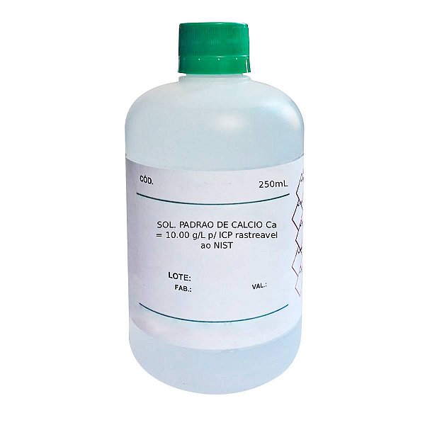Solução Padrão de Cálcio Ca 10.00 g/L para ICP Rastreável ao NIST 250mL