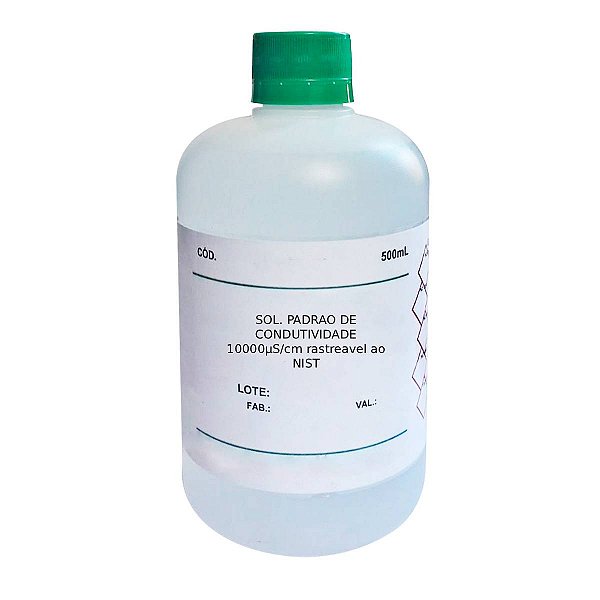 Solução Padrão de Condutividade 10000 µS/cm Rastreável ao NIST 500mL