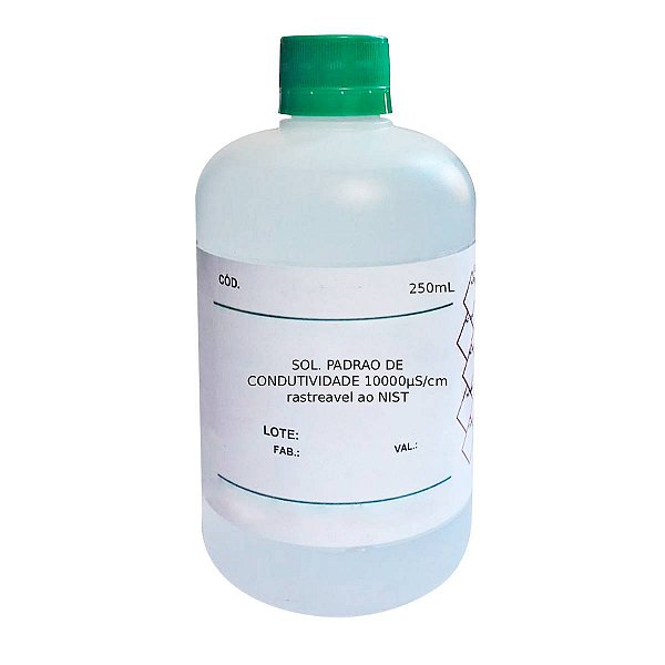 Solução Padrão de Condutividade 10000 µS/cm Rastreável ao NIST 250mL
