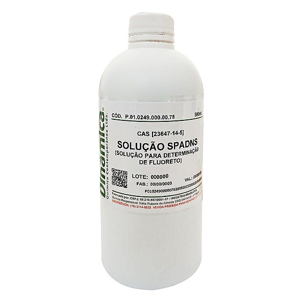 Solução SPADNS para Determinação de Fluoreto 500mL Para Laboratório
