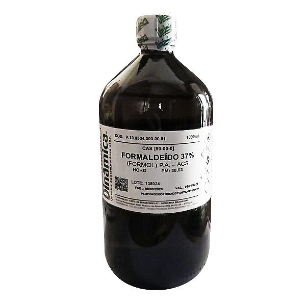 Formaldeído 37% PA ACS 1000mL Para Laboratório Em Análises Químicas