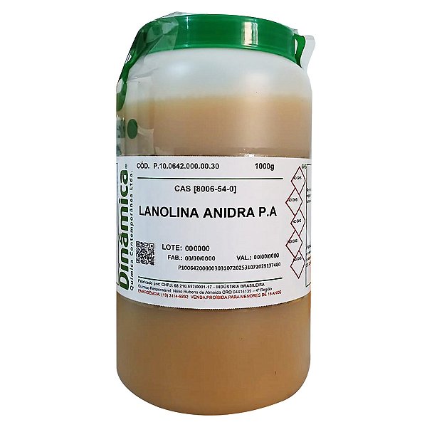 Lanolina Anidra PA 1000g Para Laboratório Em Análises Químicas