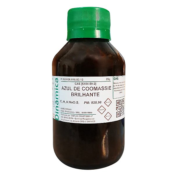 Azul De Coomassie Brilhante R250 (CI.42660) 25g Para Laboratório e Pesquisas