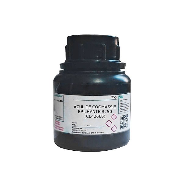 Azul De Coomassie Brilhante R250 (CI.42660) 25g Para Laboratório e Pesquisas