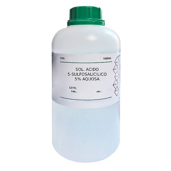 Solução Ácido 5-Sulfosalicílico 5% Aquosa 1000mL Para Laboratório