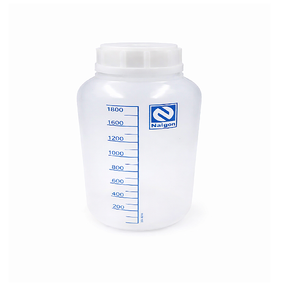 Frasco PP Graduado 2000 mL com Lacre e Batoque