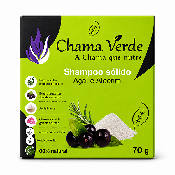 Shampoo em Barra Açaí e Alecrim