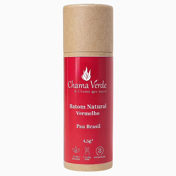 Batom Vermelho 100% Natural e Vegano