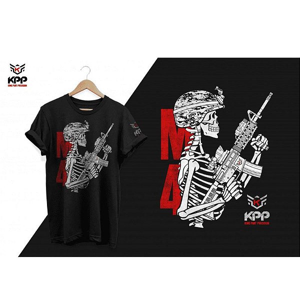 Camisa M4 Caveira Preta - G - Kpp Airsoft