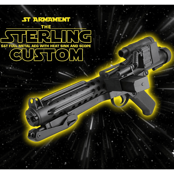 S&T ARMAMENT AEG STERLING TROPER E-11 CUSTOM SMG AIRSOFT RIFLE BLACK