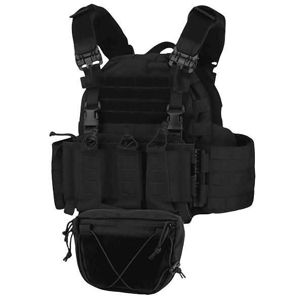 COLETE VEST ARC TACTICAL PLATE CARRIER BLACK WOSPORT