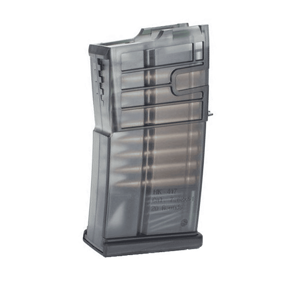 UMAREX H&K LICENSED VFC MAGAZINE 100R POLIMER FOR AEG M110A1 / G28 & HK417 BLACK TRANSLUCID