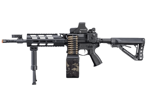 Rifle Airsoft G&G CM16 LMG Stealth Preto