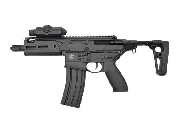 WELLPRO AEG SIG MCX CQB WITH MOSFET & ETU SMG AIRSOFT RIFLE BLACK