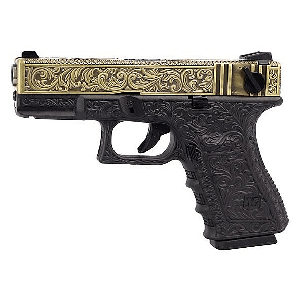 WE GBB G23 IVORY BLOWBACK AIRSOFT PISTOL GOLD & BLACK