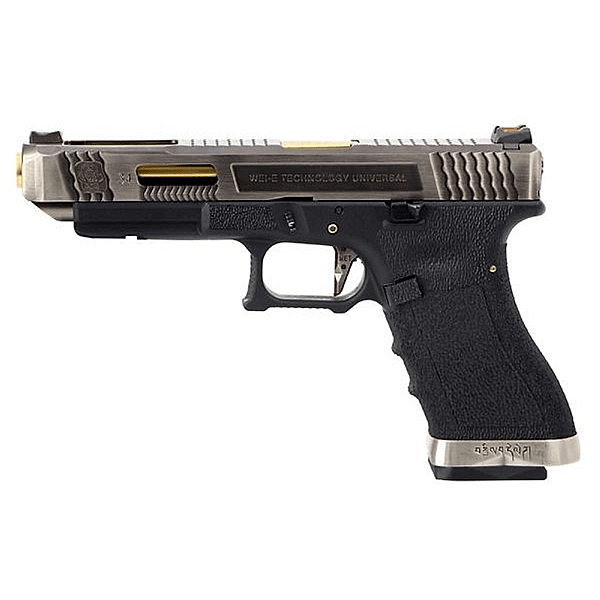 WE GBB G34 T03 BLOWBACK AIRSOFT PISTOL SILVER & GOLD