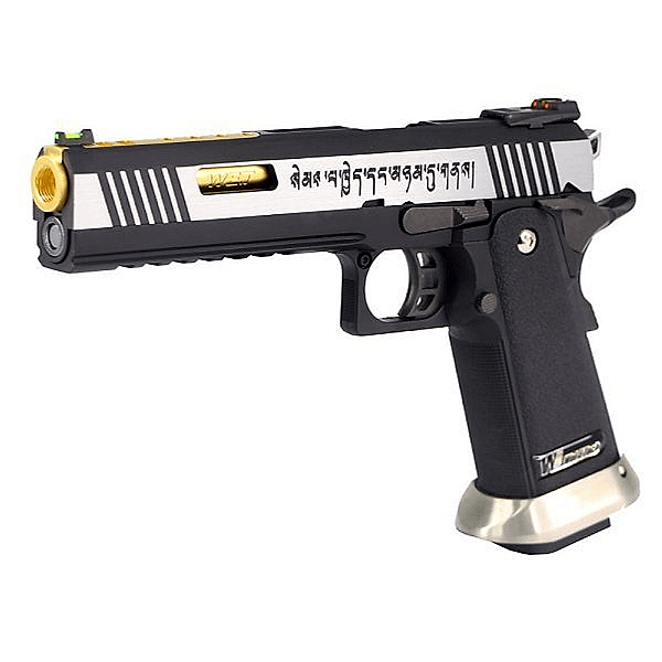 WE GBB HI-CAPA 6" IREX COMPETITION FULL-AUTO WITH MARKINGS BLOWBACK AIRSOFT PISTOL DUAL TONE / GOLD