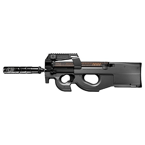 TOKYO MARUI AEG P90 TR WITH SILENCER PDW AIRSOFT RIFLE BLACK