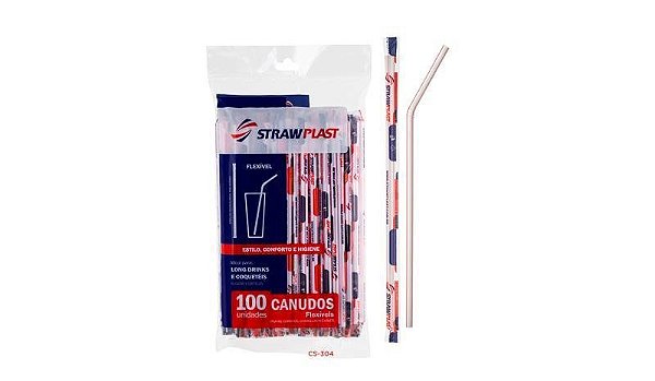 CANUDO FLEX SACHE 6MM VERMELHO CS-304 100UN STRAWPLAST CD30