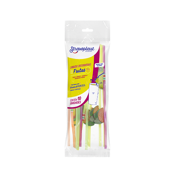 CANUDO FRUTAS FLEX 6MM MISTO CS-234 10UN STRAWPLAST CD50