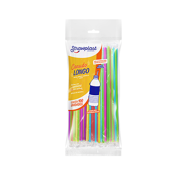 CANUDO LONGO SACHE 5MM VERMELHO CS-316 100UN STRAWPLAST CD30