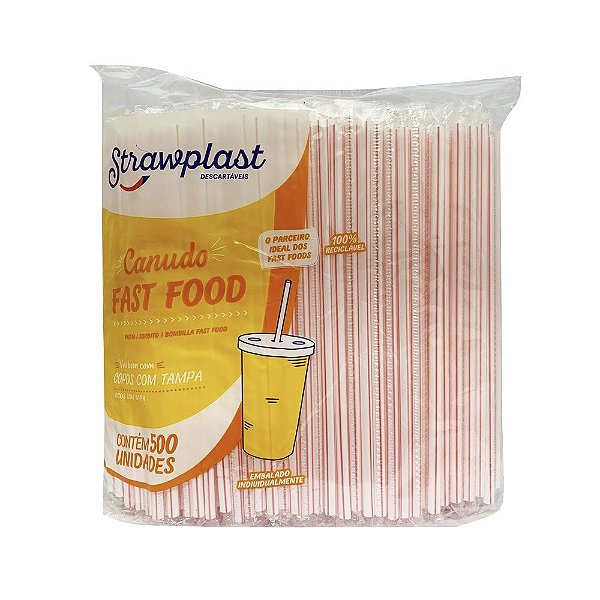 CANUDO SACHE 6MM VERMELHO CS-318 500UN STRAWPLAST CD6