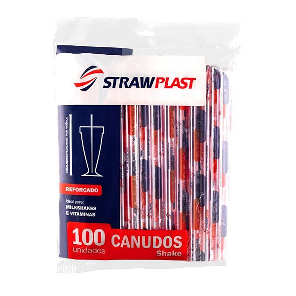 CANUDO SACHE 8MM CS-323 VERMELHO PP 100 UN STRAWPLAST CD20