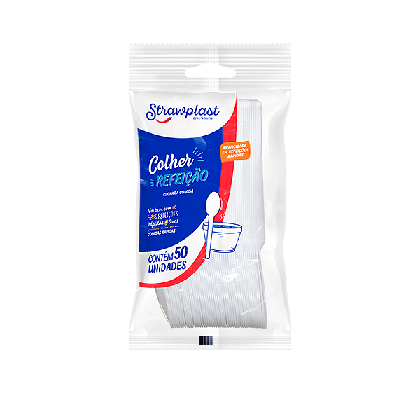 COLHER REFEICAO CRISTAL CSC-603 50UN STRAWPLAST CD20