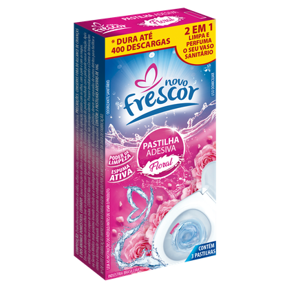 PASTILHA ADESIVA SANIT.10G FLORAL 01UN NOVOFRESCO CD24