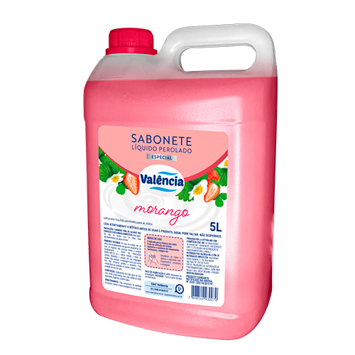 SABAO LIQUIDO PARA MÃOS PEROLADO MORANGO 5LT VALENÇA CD4
