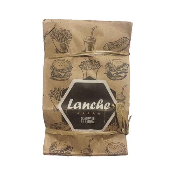 Saco Embalagem Kraft Delivery Lanche 5kg C/100 28x18x10