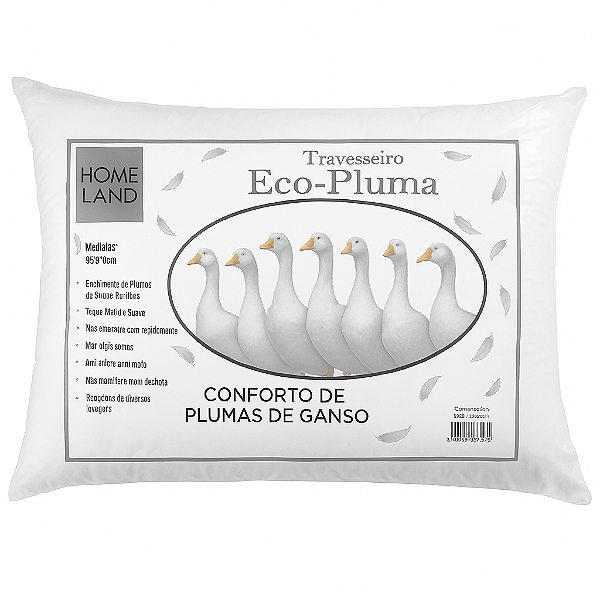 Travesseiro Eco-Pluma – Conforto de Plumas de Ganso Sintética | Home Land