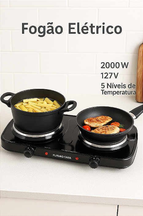 Fogão Elétrico Futuro Casa 2000W – 127V (2 Bocas)