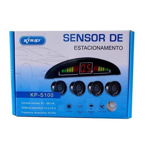 Sensor de Ré Estacionamento Knup KP-S100 4 Sensores
