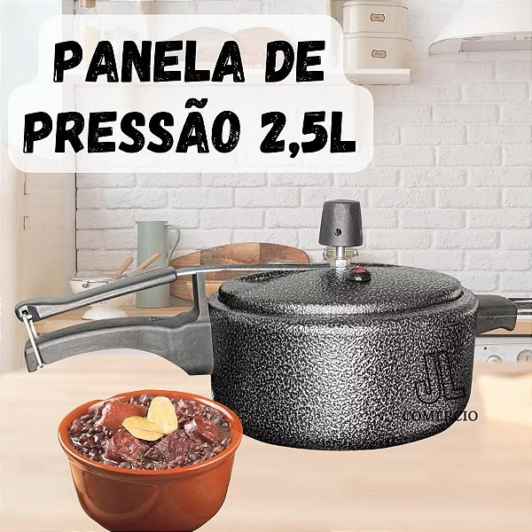 Panela De Pressão 2,5L Testada e Certificada Pelo Inmetro Em Alumínio Caçarola Pressão 2,5 Litros