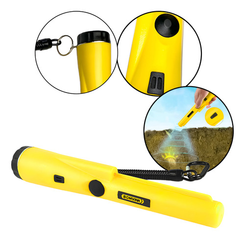 Detector De Metais Portátil Tipo Pointer Profissional Cor Amarelo