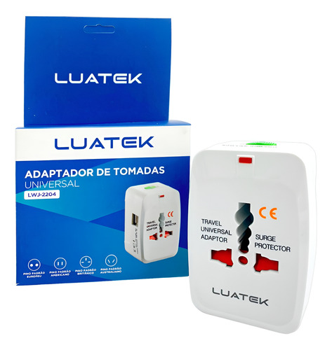 Adaptador De Tomada Universal Com Usb