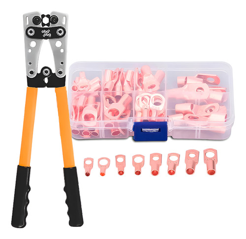 Kit Alicate Crimpador Terminal + Terminais De Cobre