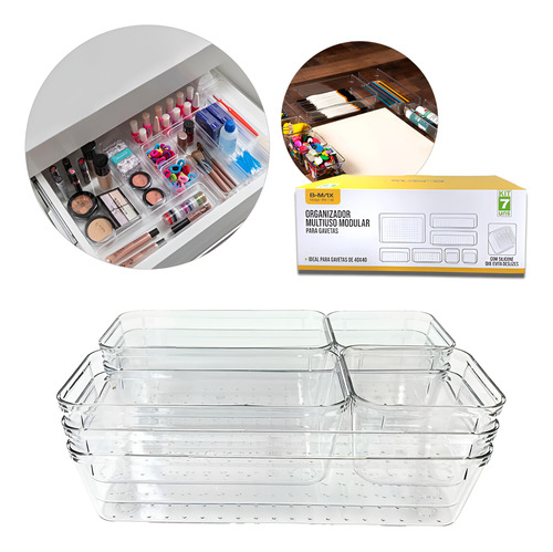 Kit 7 Organizador Multiuso Modular